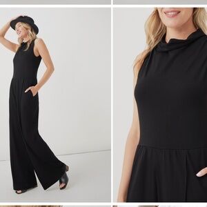 Pact Fit and Flare Cowl neck jumpsuit NWT